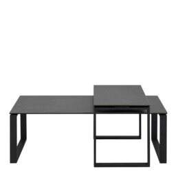 Rackhams Katrine Ceramic Coffee Table Set in Black - 1 - Black - Black - thumbnail 3