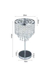 Rackhams Small Crystal Table Lamp with Round Base - Multi - One Size - thumbnail 5
