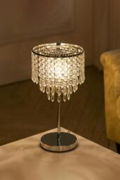 Rackhams Small Crystal Table Lamp with Round Base - Multi - One Size - thumbnail 2