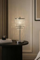 Rackhams Small Crystal Table Lamp with Round Base - Multi - One Size - thumbnail 3