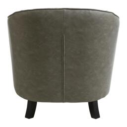 Rackhams Derby Grey Faux Leather Tub Chair With Footstool - thumbnail 2