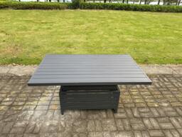 Rackhams 4 Seater Aluminium Garden Furniture Set with Adjustable Rising Dining Table - Dark Grey - thumbnail 4