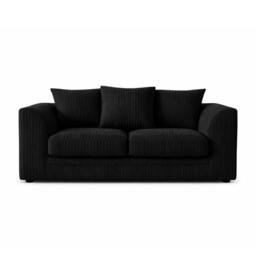 Rackhams Chicago Scatter Back Living Room Furniture Range - Midnight Black - 2 Seater