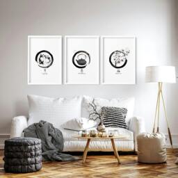 Rackhams Large Paintings For Living Room Wall - Set of 3 wall art prints - 12 x 16 inches / 30.5 x 40.65 cm - Polyester Canvas 260 gsm - Canvas wrapped - thumbnail 4
