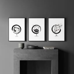 Rackhams Large Paintings For Living Room Wall - Set of 3 wall art prints - 12 x 16 inches / 30.5 x 40.65 cm - Polyester Canvas 260 gsm - Canvas wrapped - thumbnail 5