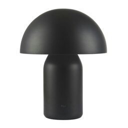 Rackhams Modern Rechargeable 35cm Mushroom Lamp in Mat Black with Touch Dimmer Button - thumbnail 4