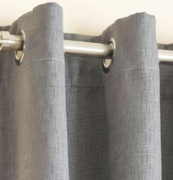 "Rackhams Grey Plain Textured Thermal Room Darkening Energy Saving Pair of Curtains For Bedroom & Living Room - 46"" (117cm) Width x 54"" (137cm) Drop" - thumbnail 2