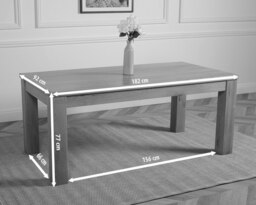 Rackhams Dakota Chunky Oak Dining Table - 182cm - Brown - Matte Laquer - 1 - thumbnail 6