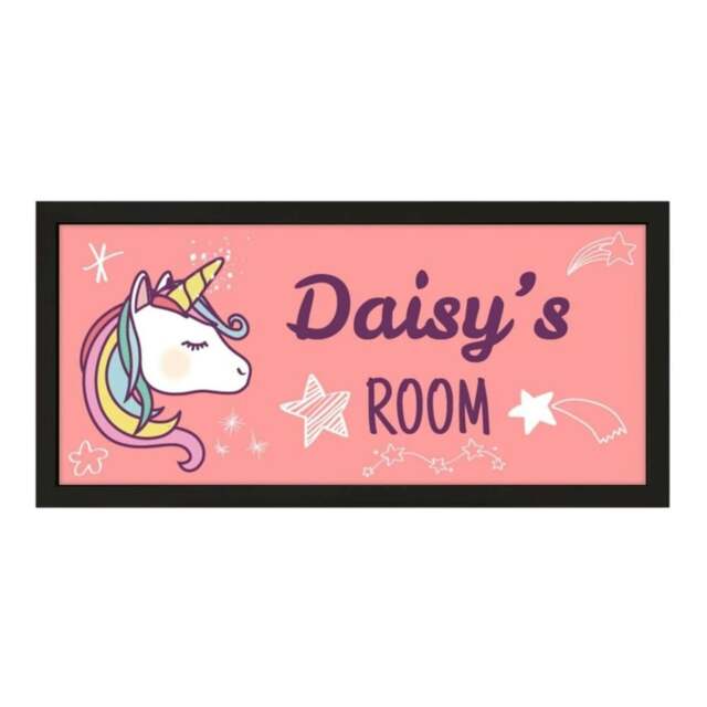 Rackhams Personalised Unicorn Wall Art for Girls – Framed & Fantastical - image 1