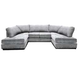 Rackhams Ashton Full Back U Shaped Corner Sofa Chenille 6 Seater - Black - thumbnail 6