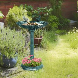 Rackhams 81cm Tall Bird Bath with 2 Decorative Birds for Garden, Green - Bronze Tone - thumbnail 3