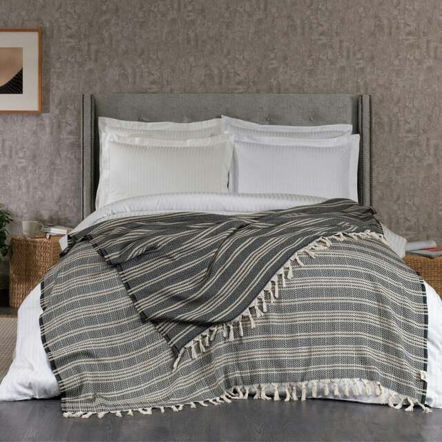 Rackhams Orantes Cotton Blanket, Hand-Loomed - image 1