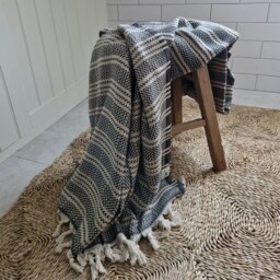 Rackhams Orantes Cotton Blanket, Hand-Loomed - thumbnail 3