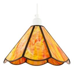 Rackhams Classic Orange and Amber Tiffany Glass Easy Fit Pendant Lighting Shade