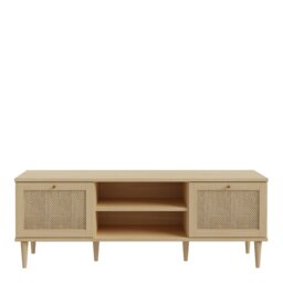 Rackhams Calasetta 2 Door 1 Shelf TV Unit in Rattan - 1 - thumbnail 2