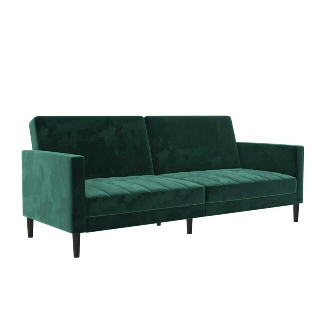 Rackhams - Liam Sofa Bed in Velvet Green - Green - image 1