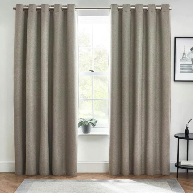 Rackhams Dawn Eyelet Curtains - Grey - 90in x 90in - Grey - 100% Polyester - image 1