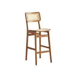 Rackhams Anya Bar Stool, Rattan & Solid Wood - Short (79cm) - thumbnail 5