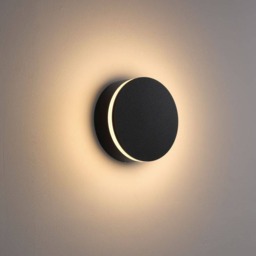 Rackhams 12 Watt Round Black LED Outdoor Wall Lamp - thumbnail 2