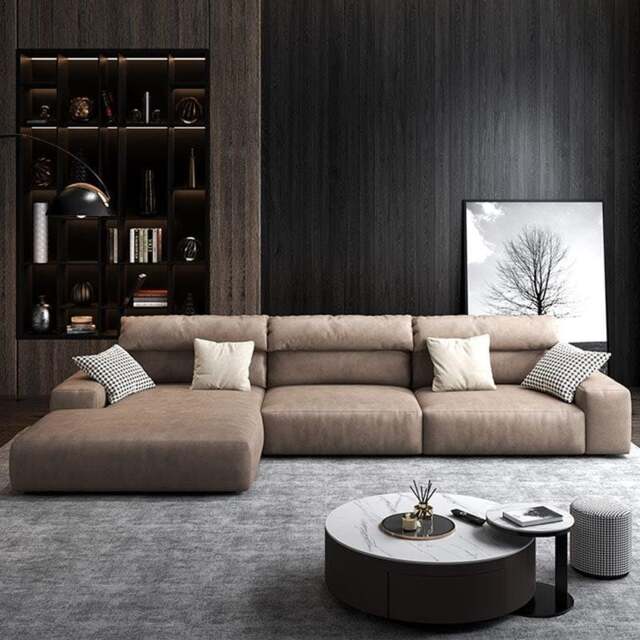 Rackhams Montgomery Three Seater / Four Seater Corner Sofa, Leathaire - Three Seater Corner 305cm - Right-Hand-Facing Sectional - image 1