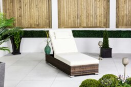 Rackhams Rattan Sun Lounger - 1 - Grey - thumbnail 3