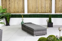 Rackhams Rattan Sun Lounger - 1 - Grey - thumbnail 5