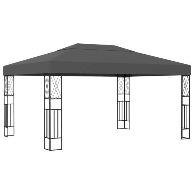 Rackhams Gazebo 3x4 m Anthracite Fabric - Anthracite - Fabric (100% polyester), steel