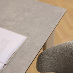 Rackhams Palermo Ceramic Dining Table in Grey 160x75cm Included 4 Ella Swivel Beige Dining Chairs - Grey - No - Grey - thumbnail 5