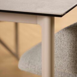 Rackhams Palermo Ceramic Dining Table in Grey 160x75cm Included 4 Ella Swivel Beige Dining Chairs - Grey - No - Grey - thumbnail 4