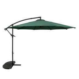 Rackhams Cantilever Parasol 3m With Half Fan Base – Green - thumbnail 1