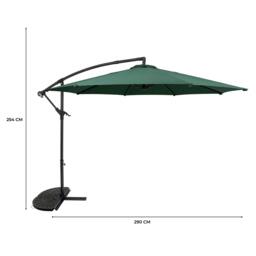 Rackhams Cantilever Parasol 3m With Half Fan Base – Green - thumbnail 5