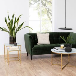 Rackhams Alisma Nest of Tables with White Marble Effect Glass Top & Gold Legs - 1 - thumbnail 5