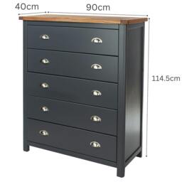 Rackhams Dunkeld 5-Drawer Chest of Drawers - midnight blue - thumbnail 4