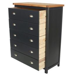Rackhams Dunkeld 5-Drawer Chest of Drawers - midnight blue - thumbnail 5