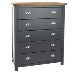 Rackhams Dunkeld 5-Drawer Chest of Drawers - midnight blue - thumbnail 3