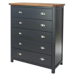 Rackhams Dunkeld 5-Drawer Chest of Drawers - midnight blue