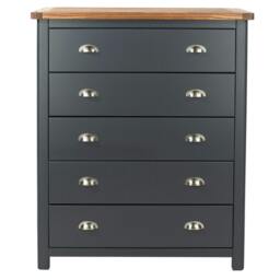 Rackhams Dunkeld 5-Drawer Chest of Drawers - midnight blue - thumbnail 2