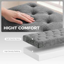 Rackhams Storage Ottoman, Chenille Ottoman Storage Box - Grey - thumbnail 5