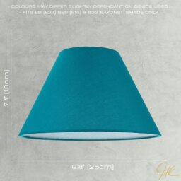 Rackhams 10 Inch Vivid Teal Cotton Coolie Shade for Table Lamp or Pendant - thumbnail 5