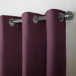 Rackhams Velvet Chenille Ring Top Curtains - Teal - 142cm width x 183cm drop - thumbnail 5