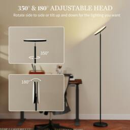 Rackhams RGB Floor Lamp with Rotatable Head, Modern Standing Lamp, Black - Black - thumbnail 6