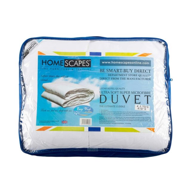 Rackhams 4.5 Tog Children's Duvet Luxury Super Microfibre for Summer Hypoallergenic, 120 x 150 cm - image 1