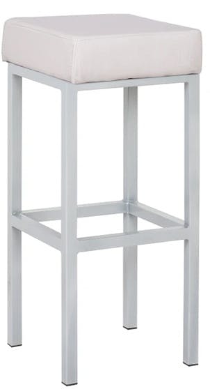 Rackhams Cube White Faux Leather Fixed Leg Kitchen & Breakfast Bar Stool - image 1