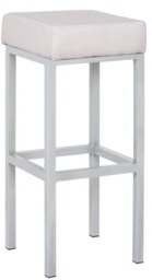 Rackhams Cube White Faux Leather Fixed Leg Kitchen & Breakfast Bar Stool - thumbnail 1