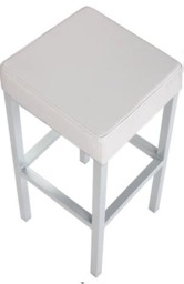 Rackhams Cube White Faux Leather Fixed Leg Kitchen & Breakfast Bar Stool - thumbnail 4
