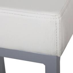 Rackhams Cube White Faux Leather Fixed Leg Kitchen & Breakfast Bar Stool - thumbnail 5
