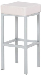 Rackhams Cube White Faux Leather Fixed Leg Kitchen & Breakfast Bar Stool - thumbnail 3