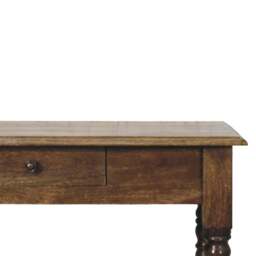 Rackhams Solid Wood Heritage Turned-Leg Desk, Brown - thumbnail 5