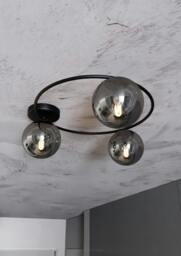 Rackhams SOPRA Ceiling lamp  3 x E14 Black with Graphite Shade - thumbnail 5
