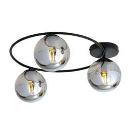 Rackhams SOPRA Ceiling lamp  3 x E14 Black with Graphite Shade - thumbnail 1